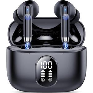 QXQ Cuffie Bluetooth, 2026 Nuovo Auricolari Bluetooth 5.4 Hi-Fi Stereo con 4 ENC Mics, 40 Ore Mini Cuffie Wireless Cancellazione Rumore Cuffiette Bluetooth, Cuffie Senza Filo per Android/iOS, Nero