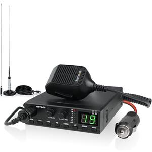 Retevis MB62 Kit Completo di Radio CB, Radio Portatile con Antenna ad Alto Segnale, VOX, AM/FM ad Ampia Compatibilità, EMG CH9/19, ASQ/SQ, Facile da Usare, Mini Autoradio per Camionisti (1Pz)
