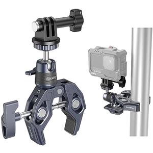 SMALLRIG Super Morsetto con Testa a Sfera Morsetto Braccio Magico Treppiede Morsetto per Monitor da Campo LCD Microfono Flash per Gopro per DJI Action 3 Carico Massimo 3,5 kg (7,7 libbre) - 4102B