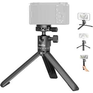 SMALLRIG Mini Treppiede da Tavolo Portatile, Treppiede da Tavolo Compatto in Lega di Alluminio con Testa a Sfera a 360°, Piastra a Sgancio Rapido per DSLR, Carico Fino a 5 kg/11 Libbre - 4630