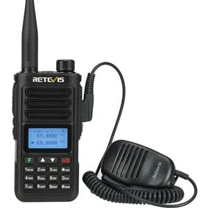 Retevis RA89 Radioamatore con Microfono Altoparlante, Alta Potenza 2m 70cm, Walkie-Talkie Impermeabile IP68, Lunga Distanza, 2500mAh, VFO, Radio Bidirezionale Ricaricabile USB A-C (1 Pz, Nero)