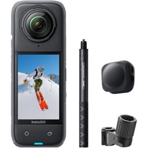 Insta360 X4 Pack Sci - Action Cam 360° 8K Impermeabile, Video Grandangolari in 4K, Effetto selfie stick invisibile. Protezioni Lenti Rimovibili, Autonomia Batteria 135 min, Editing IA, Stabilizzazione