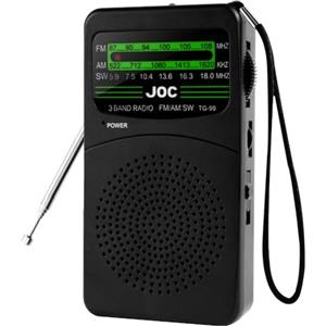 OSDUE Radio Portatile FM/AM,Radiolina Portatile Piccola con Eccellente Ricezione,Radiolina Tascabile Supporta Batterie Sostituibili (AA),Comoda Clip a Moschettone,per Camminare,Correre,Pescare,Nero