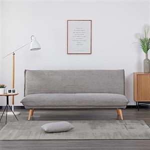 EVERGREENWEB MATERASSI & BEDS EVERGREENWEB - Divano Clic Clac trasformabile in materasso |Divano Letto 3 posti Stile Scandinavo Design moderno | Divanoletto imbottito con piedini a scomparsa e piedi in Legno | Click Velvet Grigio