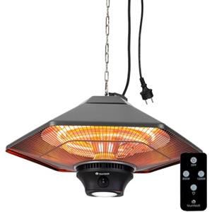 Blumfeldt Stufa Infrarossi Basso Consumo, Pannello Radiante Infrarossi LED, Telecomando, Lampada Infrarossi Riscaldante per Esterni a 3 Temperature 800/1200/2000W, Protezione IP34
