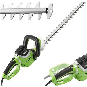 BAKAJI Tagliasiepi Elettrico Potenza 710W Sega Elettrica Taglia Siepi Tagliabordi Decespugliatore Giardino Lame in Acciaio e Manico Ergonomico Utensili Giardinaggio (Lama 69 cm)