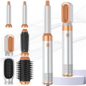 MogaWave Pro Hair Styler - Spazzola per capelli 6 in 1, 1000 W, con asciugacapelli, spazzola rotonda, spazzola ad aria calda, arricciacapelli automatico, spazzola per volume