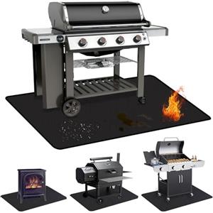 TOPCHANCES Tappetino Protettivo per Pavimenti BBQ 165x122cm, Ignifugo Materiale Antiaderente,Riutilizzabile,Facile da Pulire e Impermeabile per Barbecue a Gas,Barbecue a Carbonella Camini