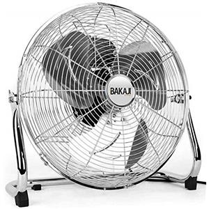 Bakaji Ventilatore Da Terra In Acciaio Con Pala da 45 cm Inclinabile Potenza 90 W e Motore a 3 Velocità Interior Deluxe