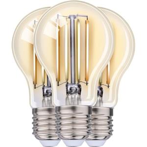 BAKAJI Set 3 Lampadine Led Smart Home Dimmerabile 60 Watt Luce Bianco Caldo, Compatibile con Amazon Alexa e Google Home con App, Controllo Vocale, Lampadina Intelligente Attacco E27