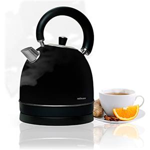 Mellerware - Bollitore elettrico in acciaio inox Spring! 2200W | 1,8L | 0-100ºC Riscaldamento rapido <3min | Indicatore livello acqua | Base 360º | Senza BPA | Design elegante e moderno | Nero