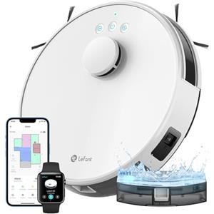 Lefant M1 Robot Aspirapolvere Lavapavimenti con Mappatura, 5500Pa, Navigazione Laser dToF, 4000mAh, 200 Min, Slim, per Peli Animali, Bianco