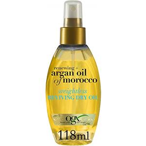 OGX Olio Capelli Renewing + Argan of Marocco Reviving Dry Oil, Olio di Argan per una chioma morbida, setosa e luminosa, Hair oil idratante per capelli secchi, crespi e danneggiati, 118 ml