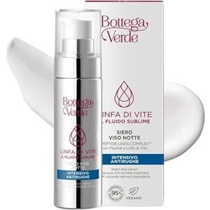 Bottega Verde - Linfa di Vite Il Fluido Sublime, Siero Viso Notte 30 ml, Effetto Filler Notturno, con Peptidi, Linfa di Vite, Acido Ialuronico e Ceramidi, per Tutti i Tipi di Pelle