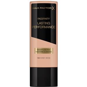 Max Factor - Fondotinta Liquido Lasting Performance - Alta Coprenza, Finish Matte e Lunga Durata - 108 Honey Beige - 35 ml