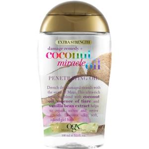 OGX Olio Capelli Damage Remedy + Coconut Miracle Oil, Hair oil con Olio di Cocco per capelli, Siero capelli secchi e danneggiati con azione anti-crespo per risultati morbidi e lucenti, 100 ml