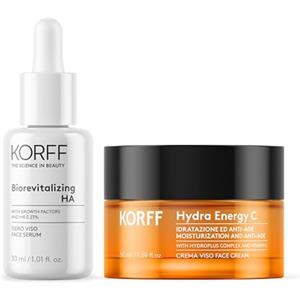 Korff, routine idratante e illuminante con Siero Biorevitalizing HA e Hydra Energy C Crema Viso