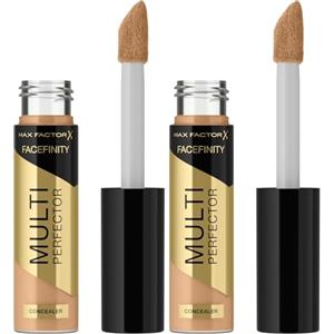 Max Factor Facefinity Multi-Perfector Correttore, correttore all-in-one, nasconde le imperfezioni, vegano, copertura personalizzabile, 6 tonalità, 4N, 11 ml (Confezione da 2)