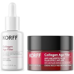 Korff, routine protocollo tono e compattezza, con Collagen Age Filler Crema Viso Ricca e Siero