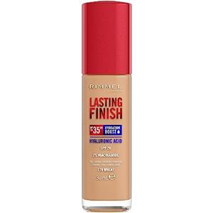 Rimmel London Lasting Finish 35 Hour, fondotinta, lunga durata, idratante, formula vegana, copertura totale, 30 ml, 170 Wheat