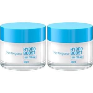 Neutrogena Hydro Boost Crema Gel, Crema idratante viso in gel leggero, Crema viso Acido Ialuronico per un'idratazione intensa, Ideale per pelle secca e sensibile, 2 x 50 ml - Esclusiva Amazon