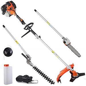 Bakaji Decespugliatore a Scoppio Multifunzione 5in1 con Tagliaerba Tagliasiepi Motosega Potatore Telescopico Motore a Benzina 52CC 9000rpm 1900 W Serbatoio 1100ml per Manutenzione Giardino