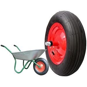 Union EGH08NRE Ruota PNEUMATICA Completa 3.50-8 (2pr) Ricambio per CARRIOLA Modello Vespa ASSE Lungo 155mm Gomma
