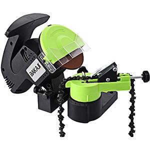 Bakaji Affilacatene Elettrico da banco per Catena Motosega Affila Catena con Serraggio Automatico e Angolo di Affilatura Regolabile Potenza 220 W 7500 Rpm 2Disco 108 mm Incluso