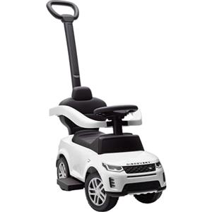 AIYAPLAY Macchina Primi Passi Cavalcabile per Bambini 1-3 Anni Licenza Land Rover Discovery con Maniglione e Barriera a 360°, Passeggino per Bambini in PP e Acciaio, 84x40x94.5 cm, Bianco