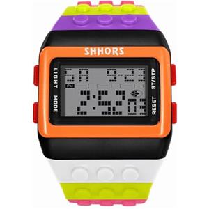 FENKOO Orologio digitale da pols neutro arcobaleno, Nero