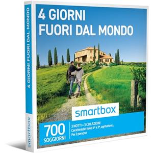 Smartbox - Cofanetto Regalo 4 Giorni Fuori dal Mondo - Idea Regalo per Coppie - 3 Notti con Colazione per 2 Persone