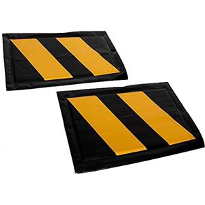 Bakaji Set 2 Pannelli Adesivi Antiurto Morbidi a Strisce Nero Giallo per Pareti Garage e Box Auto Protezione Anti Urto Porte Paraurti Macchina Dimensione 40 x 27 cm