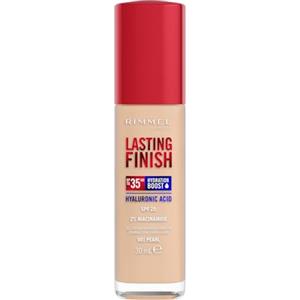 Rimmel London Lasting Finish 35 Hour, fondotinta, lunga durata, idratante, formula vegana, copertura totale, 30 ml, 001 Pearl