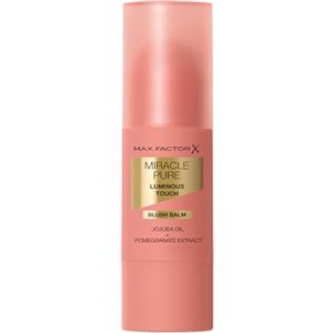 Max Factor Miracle Pure Luminous Touch Blush Balm, 30 Blushing Petal, Modulabile, Blush in stick cremoso, Finish luminoso, Formula vegana, 6 g, 30 Bluahing Petal