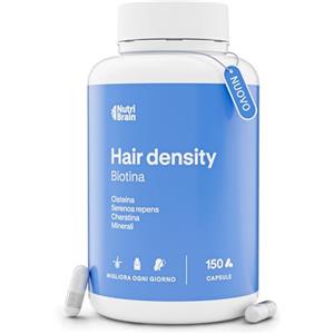 NUTRIBRAIN Hair Density Anticaduta Capelli | Biotina, Cheratina, Zinco, Saw Palmetto | 150 capsule | 5 mesi | Con Cisteina, Selenio e Rame | Integratore per capelli e unghie | Donna e Uomo