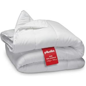 PIKOLIN Home - Piumino 4 Stagioni DUO in Piumino d'Oca 92%, 120gr+160gr, Cotone Downproof, per Letto Singolo 90 cm, 150 x 220 cm