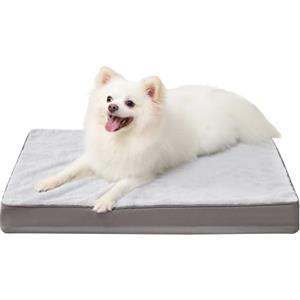 KSIIA Cuccia Cane Interno Taglia Grande e Media, Utilizzabile su Entrambi i Lati, Ortopedico Cuscino per Cani Sfoderabile e Lavabile, Letto per Cani Impermeabile, Materassino Cane Grigio, 90x57x8cm