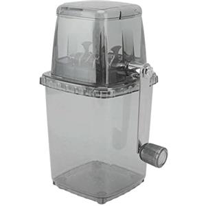Beufee Tritaghiaccio da 1,25 litri, tritaghiaccio manuale portatile, tritaghiaccio con lame in acciaio inossidabile, tritaghiaccio per ghiaccio tritato domestico (Nero trasparente)