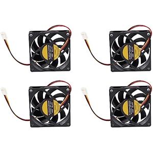 Xnuiasqe 4 Pezzi 70X70mm 12V A 3 Pin PC Computer Case CPU DC Brushless Ventola di Raffreddamento Nero