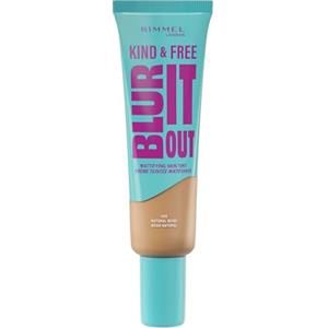 Rimmel London Kind & Free BLUR IT OUT Fondotinta Opacizzante, 400, Natural Beige, Controllo effetto lucido per tutto il giorno, Make-up dal finish matte leggero, 30 ml