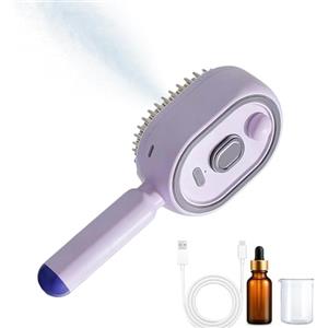 Generico Spazzola lisciante a vapore per capelli, Pettine Ricaricabile Districante con misurino, Spazzola lisciante elettrica portatile per capelli corti, ricci e spessi