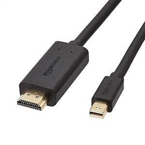 Amazon Basics Cavo da Mini DisplayPort a HDMI, con connettori rivestiti in oro, supporta audio digitale nitido e risoluzione Full HD, 1.83 m, Nero