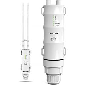 WAVLINK Ripetitore WiFi esterno AC600, extender WiFi esterno con Power Over Ethernet, impermeabile IP65, Gigabit RJ45, 2 antenne da 7 dBi per 150 m all'aperto