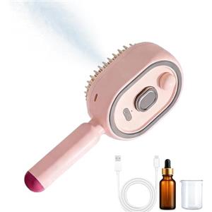 Generico Spazzola lisciante a vapore per capelli, Pettine Ricaricabile Districante con misurino, Spazzola lisciante elettrica portatile per capelli corti, ricci e spessi