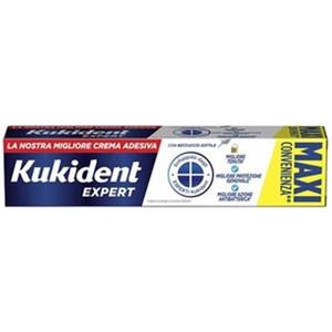 Kukident Expert Crema Adesiva per Dentiere 57g - Tenuta Forte, Barriera Anti-Cibo, Sapore Fresco di Menta