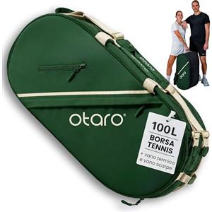 Otaro Borsa Tennis 100L | Per 6 Racchette | 2 Vani Termici, Porta Scarpe, Vano Laptop & Termico Bevande | Zaino Tennis con Sistema Trasporto 4 in 1 | Borsone Tennis per Allenamento e Torneo