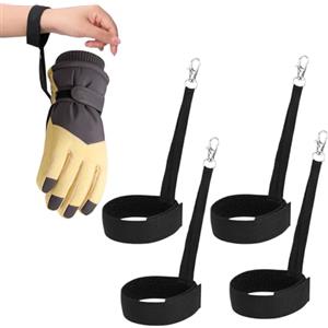 Generic Cinturino da polso per guanti da sci - Cintura elastica anti-perdita con gancio a moschettone - Cinghie da polso per guanti da sci e snowboard - Per lo snowboard e il pendolarismo campeggio sport