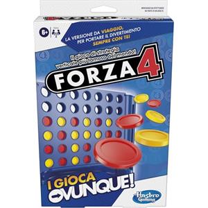 Hasbro Gaming Forza 4, I Gioca Ovunque, Gioco Portatile, per Bambini e Bambine dai 6 Anni in Su, Giocattolo di Strategia Verticale per 2 Giocatori