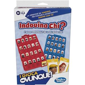 Hasbro Gaming Indovina Chi?, I Gioca Ovunque, Gioco Portatile, per Bambini e Bambine dai 6 Anni in Su, Giocattolo dei Volti Misteriosi con Indovinelli per 2 Giocatori
