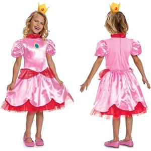 DISGUISE Costume bambino Principessa Peach di Super Mario Bros., Licenza Ufficiale, Comodo e con dettagli curati, Taglia M 7-8